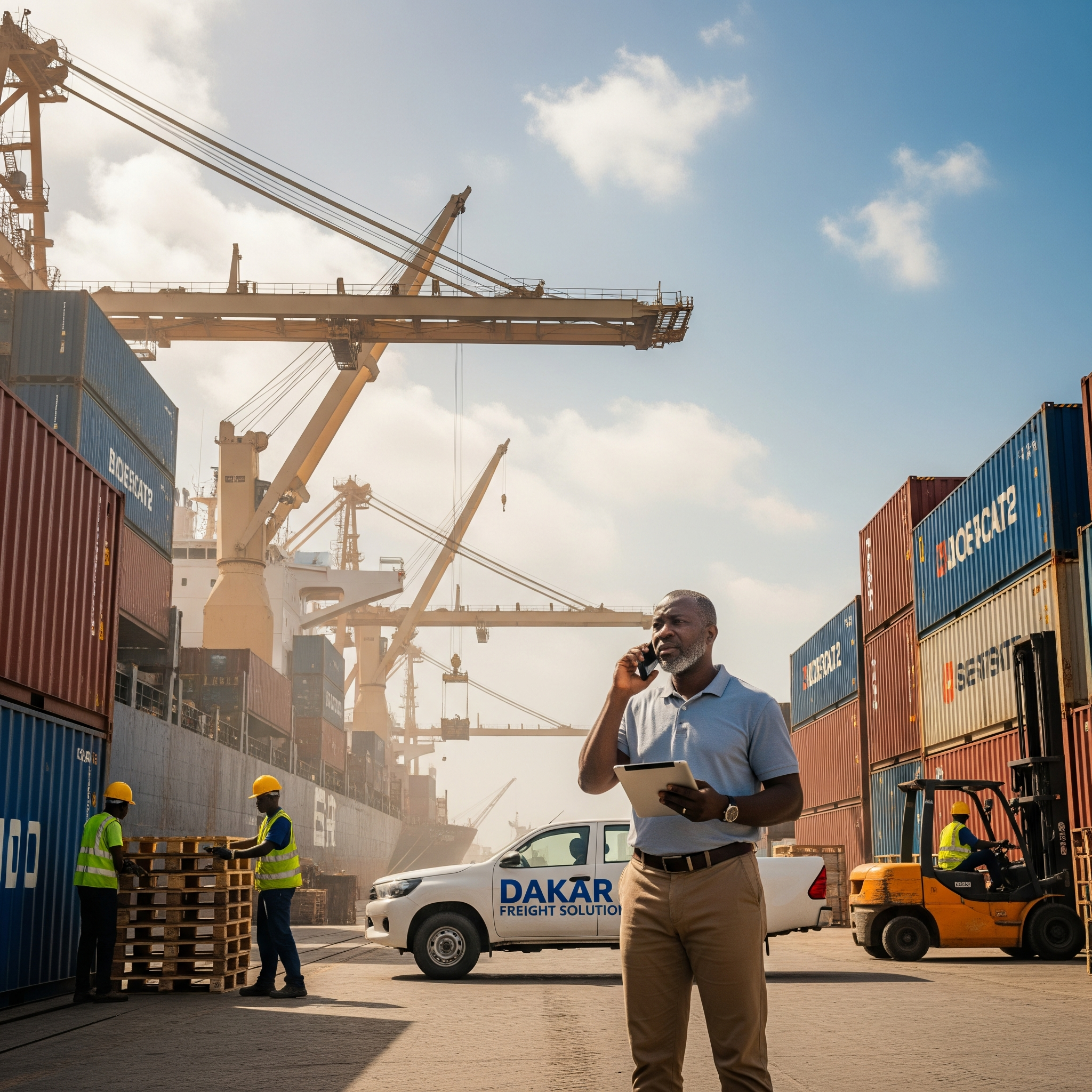 Transitaire qui gère les marchandises au port de Dakar