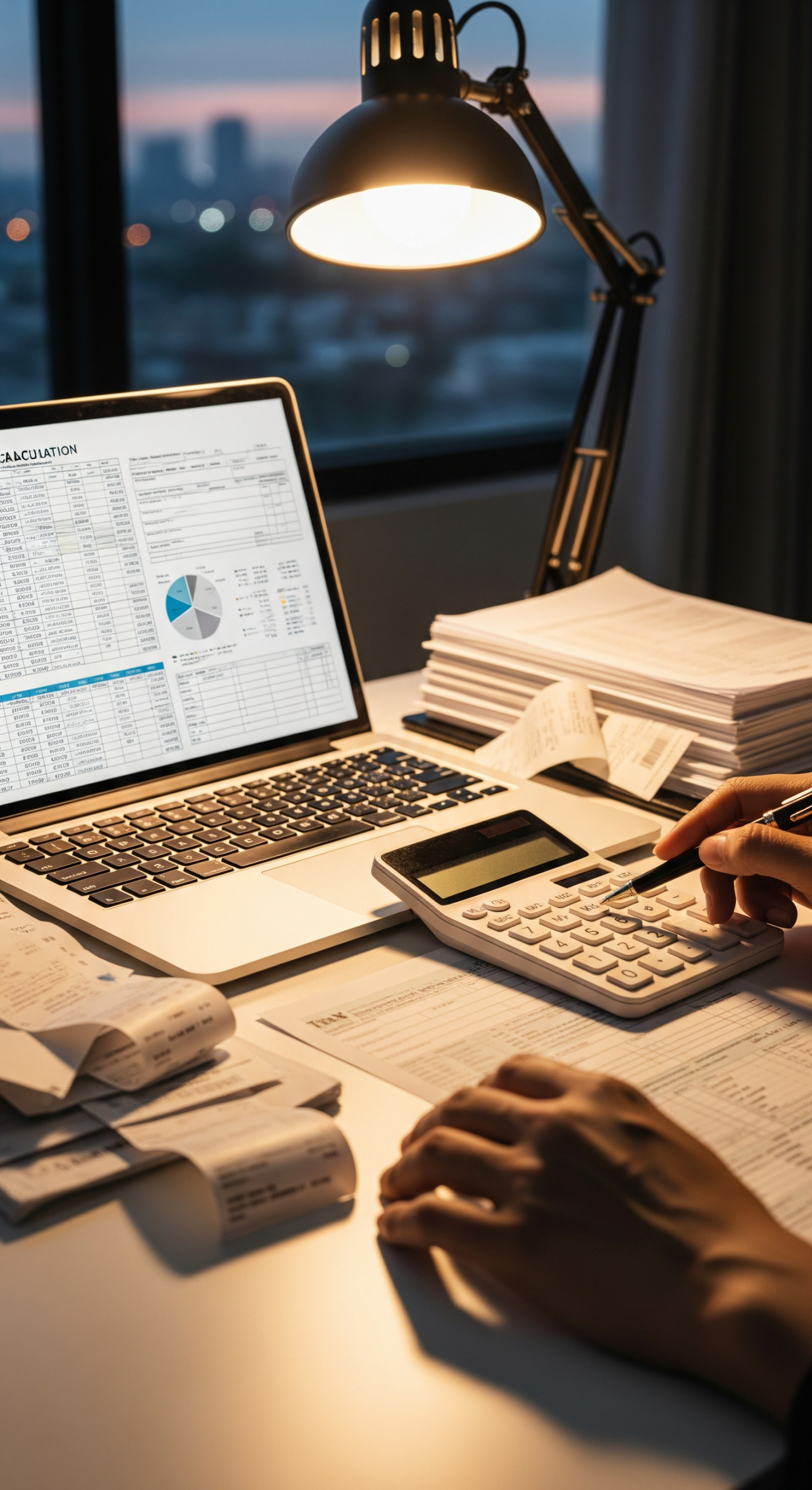 Représentation de la gestion des taxes par un homme dans un bureau